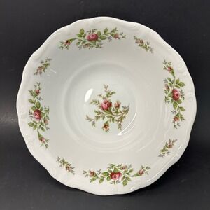 JOHANN HAVILAND Moss Rose (Bavarian Backstamp) 8" Round Vegetable Bowl VTG